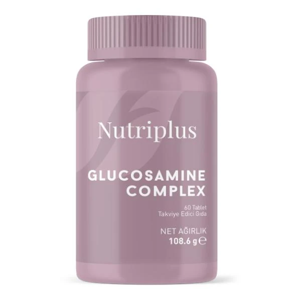 Nutriplus Glukozamin Kompleks 60 TabletÜrün Kodu 1000417 Nutriplus Glukozamin Kompleks, Her porsiyonunda 1500 mg Glukozamin, 1200 mg Kondroitin ve 700 mg MSM içeren formülü ile kıkırdak dokusunun yenilenmesine yardımcı olur. Eklem esnekliğini artırır ve eklem ağrılarını hafifletir. Ürün Boyutu: 60 Tablet 